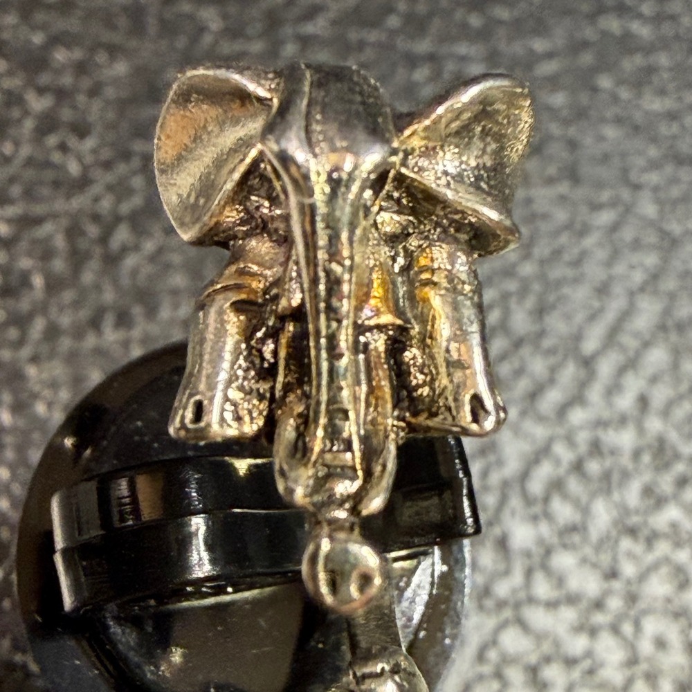 Vintage Elephant Wrap Ring Silver Tone Metal Bypass Style Lucky Elephant Size 10
